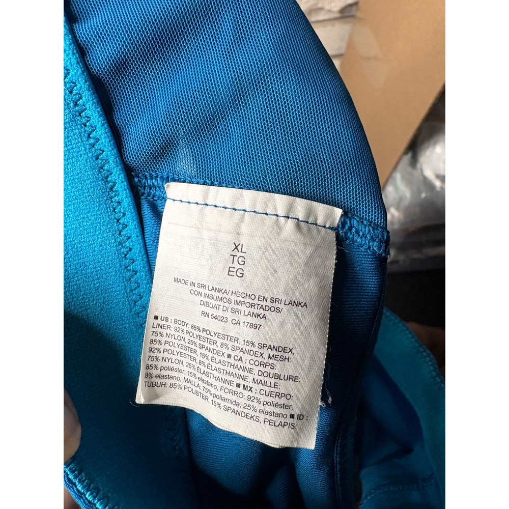 Old Navy Active Womens XL Teal Blue Racerback Mesh High Impact Sports Bra - Picture 6 of 7